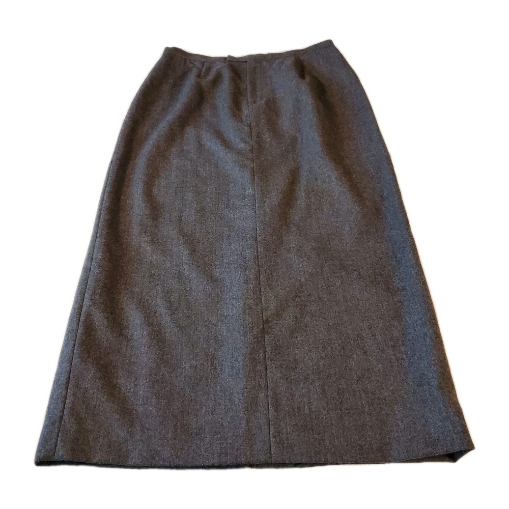 Pursuits Ltd 100% Worsted Wool Long Skirt Gray Maxi Lined Classic Career‎ Sz 12